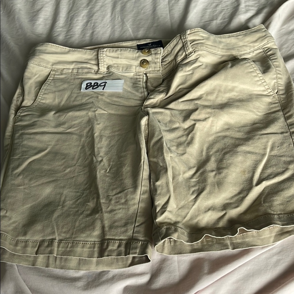 Beige Casual Shorts